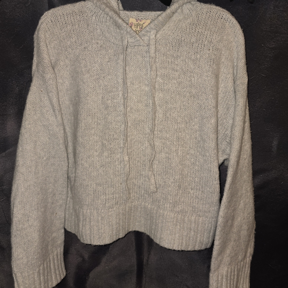 Cozy Gray Hooded Sweater
